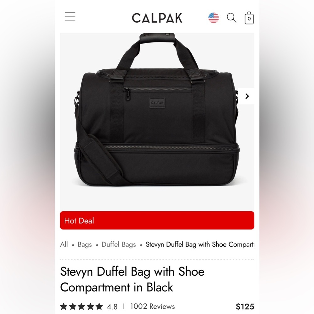 CALPAK Stevyn Duffel Weekender Bag